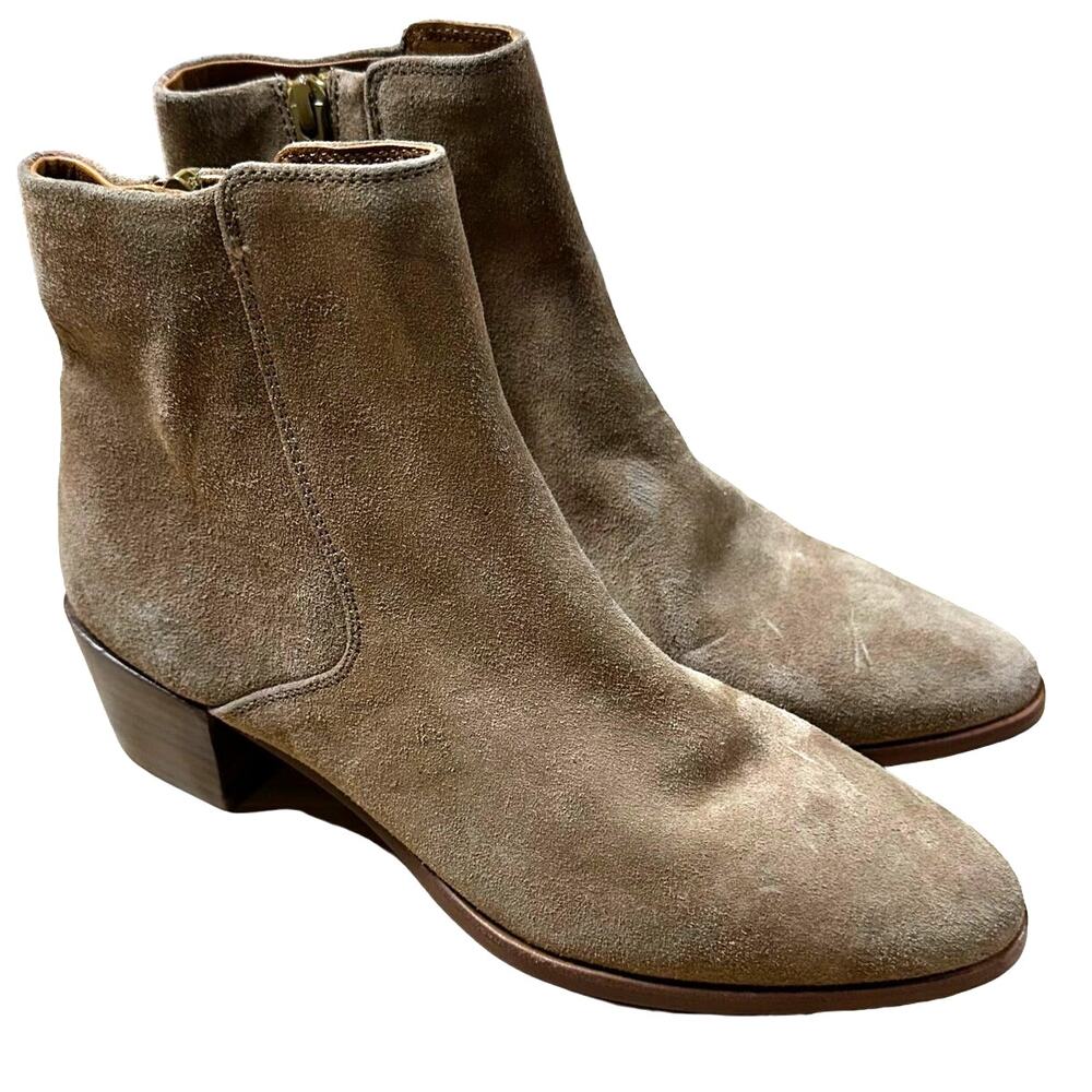 Rag & Bone NWOB Rover Side Zip Hid Heel Bootie Tan Size 38.5 US 8.5 Suede